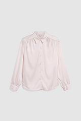LENIE WHITE FLUID SATIN SHIRT