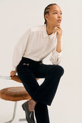 LENIE WHITE FLUID SATIN SHIRT