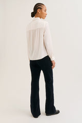 LENIE WHITE FLUID SATIN SHIRT