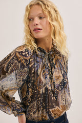 LOYSE PRINTED MUSLIN BLOUSE