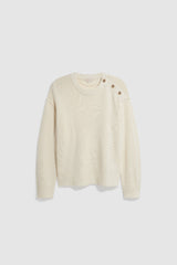 ROSAL GOLD-TONE BUTTONS WOOL SWEATER