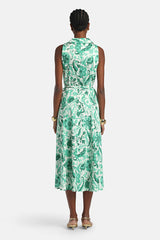 PIAGGE GREEN FLORAL SLEEVELESS MAXI DRESS