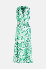 PIAGGE GREEN FLORAL SLEEVELESS MAXI DRESS