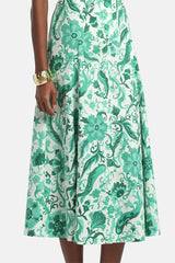 PIAGGE GREEN FLORAL SLEEVELESS MAXI DRESS