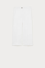 PIETRA WHITE STRETCH CROPPED TROUSERS