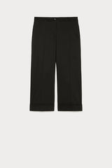 PIETRA BLACK STRETCH CROPPED TROUSERS