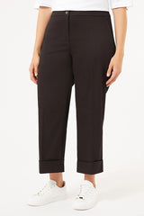 PIETRA BLACK STRETCH CROPPED TROUSERS