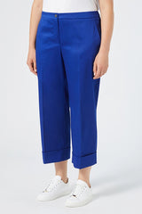 PIETRA BLUE STRETCH CROPPED TROUSERS