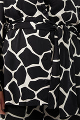 PIUMA PRINTED VISCOSE SATIN BLAZER JACKET