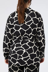 PIUMA PRINTED VISCOSE SATIN BLAZER JACKET