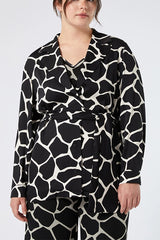 PIUMA PRINTED VISCOSE SATIN BLAZER JACKET