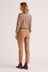 PLUVIER88 BROWN STRETCH COTTON 7/8 TROUSERS