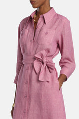 POLESANA LONG LINEN SHIRT DRESS