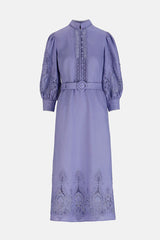 PROVINA ELEGANT PERIWINKLE MACRAMÉ DRESS