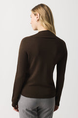 BROWN RAGLAN SLEEVES PERKINS COLLAR SWEATER