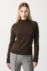 BROWN RAGLAN SLEEVES PERKINS COLLAR SWEATER