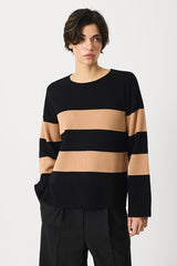 COLOR BLOCK STRIPED SWEATER