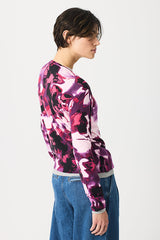 RUBI FLORAL PRINT V-NECK SWEATER