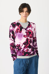 RUBI FLORAL PRINT V-NECK SWEATER