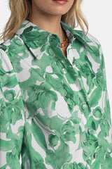 PUNGENTE GREEN FLORAL MINIDRESS