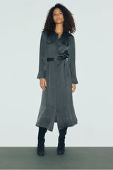CHERYL SATIN SHIRT DRESS