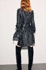 CLEMI JACQUARD PRINT SHORT DRESS