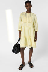 RIANE YELLOW SHORT AND STRAIGHT LACE DRESS
