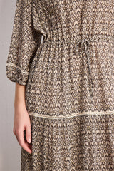APPOLINE LUREX PRINTED MAXI DRESS
