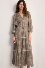 APPOLINE LUREX PRINTED MAXI DRESS