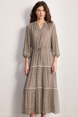 APPOLINE LUREX PRINTED MAXI DRESS