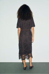 CLOTH COLLAR LACE DRESS