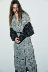 CYRIL ELASTICATED LONG PRINTED DRESS