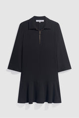 CARLA GOLD ZIPPER RUFFLE DRESS