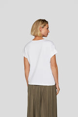 WHITE SPARKLING DETAIL T-SHIRT