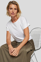 WHITE SPARKLING DETAIL T-SHIRT