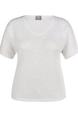 STUDDED WHITE SWEATER