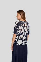 ALLOVER FLORAL PRINT SWEATER