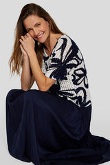 ALLOVER FLORAL PRINT SWEATER