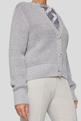 STRUCTURED CHUNKY SILVER CARDIGAN