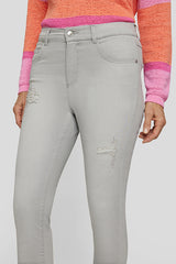 GREY USED EFFECT RHINESTONE SUNNY JEANS