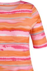 MANDARINE WATERCOLOR STRIPES T-SHIRT