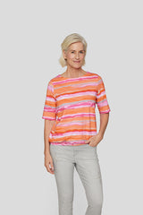 MANDARINE WATERCOLOR STRIPES T-SHIRT