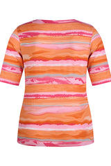 MANDARINE WATERCOLOR STRIPES T-SHIRT