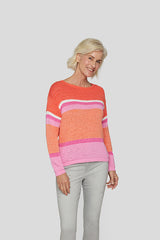 MANDARINE STRIPED SWEATER