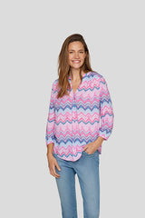 ZIGZAG PATTERN LIGHTWEIGHT BLOUSE