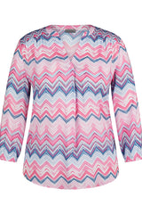 ZIGZAG PATTERN LIGHTWEIGHT BLOUSE