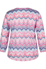 ZIGZAG PATTERN LIGHTWEIGHT BLOUSE