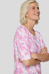 WATERCOLOR FLORAL PRINT T-SHIRT