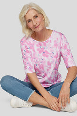 WATERCOLOR FLORAL PRINT T-SHIRT