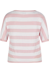 PINK WIDE STRIPED SWEATER